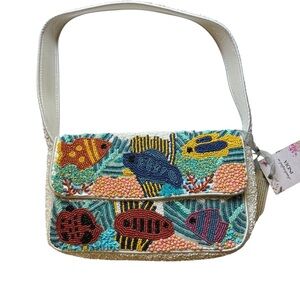 Colorful Beaded Fish Design Women's Bag